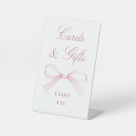 Aquarell-Rosa-Schleifen-Karten & Geschenke Sockelschild