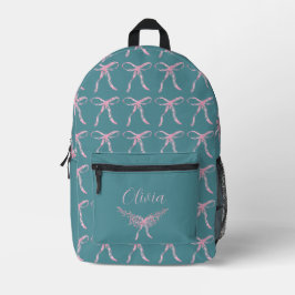 Aquarell-Rosa-Schleifen-Muster Bedruckter Rucksack