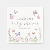 Aquarell Rosa Schmetterlinge Kinderdusche Serviette (Vorderseite)