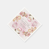 Aquarell Rosa Schnee Babydusche Weihnachten Serviette (Ecke)