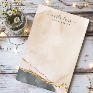 Aquarell Rosa Schwarz Gold Aquarell Marmor Salon Post-it Klebezettel