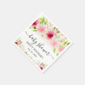 Aquarell Rosa Sommerdusche Blume Babydusche Serviette (Ecke)