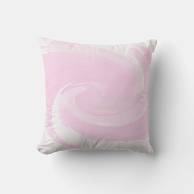 Aquarell-Rosa-Spiralen-Bürsten-Anschläge Kissen (Vorderseite)