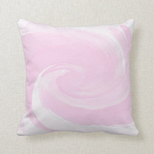 Aquarell-Rosa-Spiralen-Bürsten-Anschläge Kissen