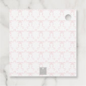 Aquarell-Rosa-Storch-Bogen-Monogrammwappen Geschenkanhänger (Rückseite)