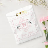 Aquarell-Rosa-Storch-Bogen-Monogrammwappen Geschenktütchen (Versiegelt)