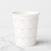 Aquarell Rosa Storch Wappen-Monogramm Pappbecher (Rückseite)