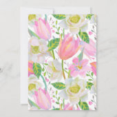 Aquarell Rosa Tulip Bridal Dusche Einladung (Rückseite)