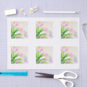 Aquarell-rosa Tulpe-Fliesen für Decoupage Seidenpapier (Handwerk)