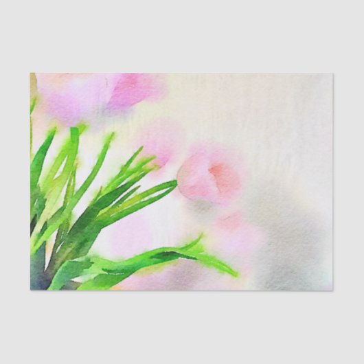 Aquarell-rosa Tulpen Seidenpapier (Vorderseite)
