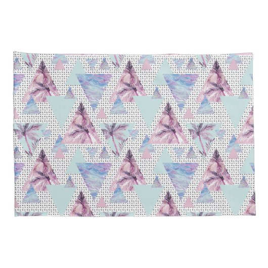 Aquarell-rosa u. blaues Palme-Muster Kissenbezug (Rückseite-Rechts)