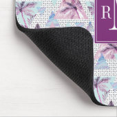 Aquarell-rosa u. blaues Palme-Muster Mousepad (Ecke)