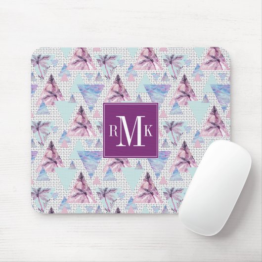 Aquarell-rosa u. blaues Palme-Muster Mousepad (Mit Mouse)