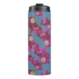 Aquarell-Rosa- und -Blau-Blumen-Thermal-Tumbler  Thermosbecher