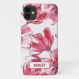 Aquarell Rosa und rote Blumen Case-Mate iPhone Hülle