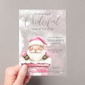 Aquarell Rosa Weihnachten 1. Geburtstag Acryleinladungen (Insitu (Handheld))