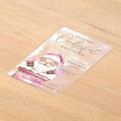 Aquarell Rosa Weihnachten 1. Geburtstag Acryleinladungen (Ablage )