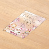 Aquarell Rosa Weihnachten 1. Geburtstag Acryleinladungen (Ablage )