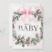 Aquarell Rosa Weihnachten 1. Geburtstag Einladung (Rückseite)