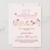 Aquarell Rosa Wildblume Blush Girl Dusche Einladung (Vorderseite)