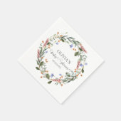 Aquarell Rosa Wildblume Rustikale Boho Babydusche Serviette (Ecke)