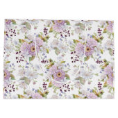Aquarell-Rosa-Wildblumen-Blumendesign Große Geschenktüte (Rückseite)