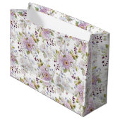 Aquarell-Rosa-Wildblumen-Blumendesign Große Geschenktüte (Vorderseite Schrägansicht)