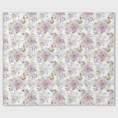 Aquarell-Rosa-Wildblumen-Blumenmuster Geschenkpapier (Flach)