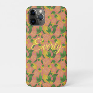 Aquarell Rosa Zitronenfrucht Personalisiert Case-Mate iPhone Hülle