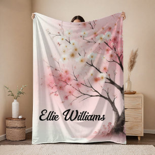 Aquarell-Rosadecke, Geschenk zur Babyparty Fleecedecke