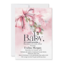 Aquarell-Rosafarbene Schleife mit Kügelchen Baby S