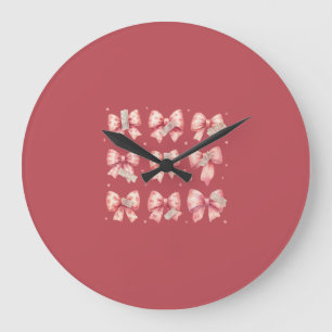 Aquarell-Rosafarbene Schleifenband-Washi-Klebeband Große Wanduhr