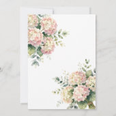 Aquarell-Rosafarbenes Hydrangea-Abschlussfeier Einladung (Rückseite)