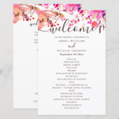 Aquarell rosane Hochzeitsflor. Herbstprogramm (Vorne/Hinten)