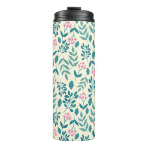 Aquarell-Rosatöne-Blumenmuster coole Frauen Gesche Thermosbecher