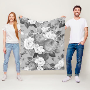 Aquarell-Rose 9 Fleecedecke