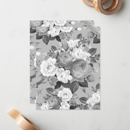 Aquarell-Rose 9 Mitteilungskarte (Vorderseite/Rückseite Beispiel)