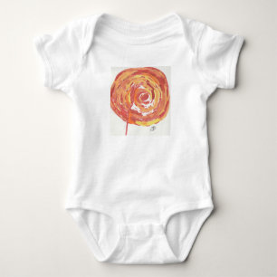 Aquarell-Rose Baby Strampler