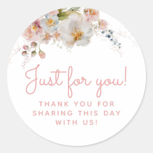 Aquarell-Rosé-Blumen-Dankeschön-Geschenk Runder Aufkleber