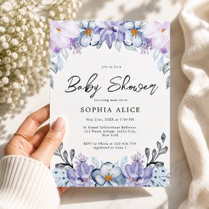Aquarell-Rosé-Blumen Elegante Babyparty Einladung