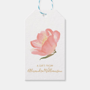 Aquarell-Rosé-Blumen-Personalisiert Ein Geschenk v Geschenkanhänger