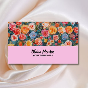 Aquarell-Rosé-Blumen Rosen Floral Visitenkarte