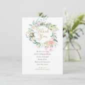 Aquarell Rose Floral Baby Dusche Danke, Gedicht Dankeskarte (Stehend Vorderseite)