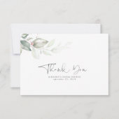Aquarell Rose Gold Blätter Vielen Dank Dankeskarte (Vorderseite)