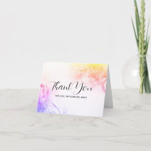 Aquarell-Rosé & Gold Future Mrs Dankeskarten Dankeskarte
