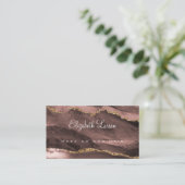 Aquarell Rose Gold Glitzer Agate Makeup Artist Visitenkarte (Stehend Vorderseite)