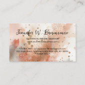 Aquarell Rose Gold Shirt Kleidung Visitenkarte (Rückseite)