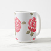 Aquarell-Rose Kaffeetasse (VorderseiteRechts)