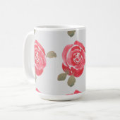 Aquarell-Rose Kaffeetasse (Vorderseite Links)