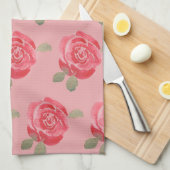 Aquarell Rose Küchentücher (Viertel Falte)